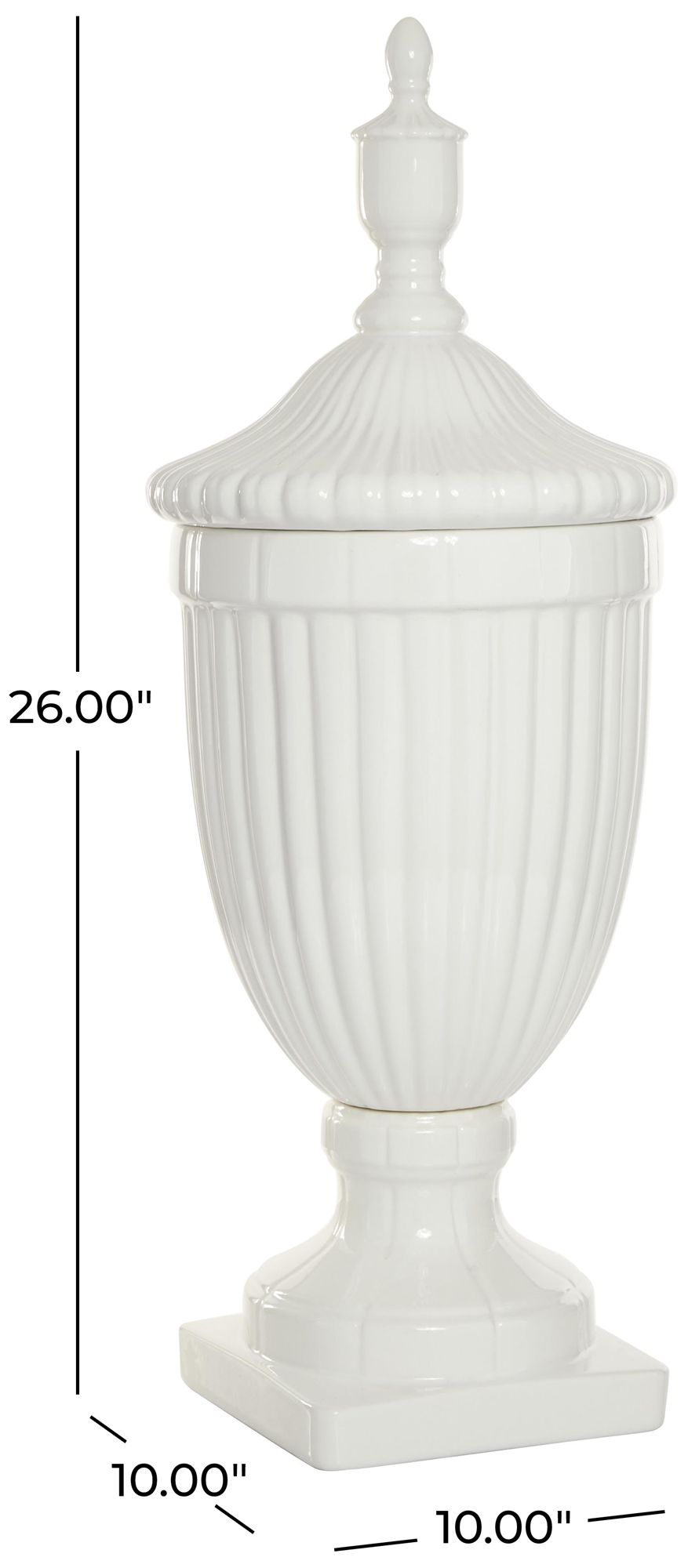 Image 7 White Ceramic Country Decorative Jars, 10" x 10" x 26" more views