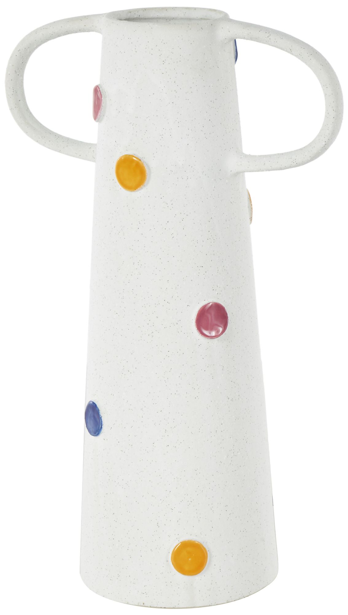 Image 2 White Ceramic Eclectic Vase, 10" x 6" x 16"