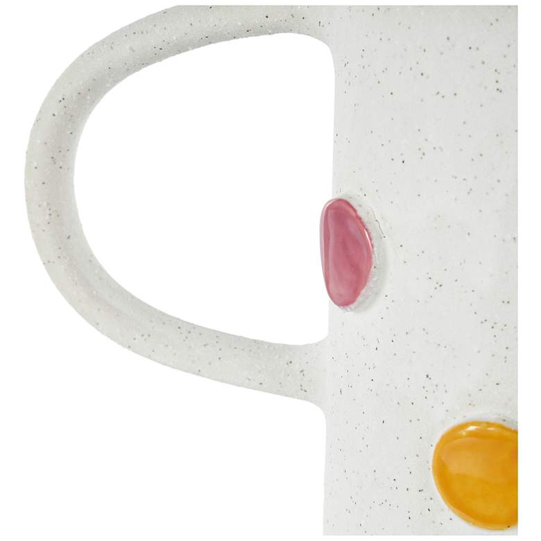 Image 4 White Ceramic Eclectic Vase, 10" x 6" x 16" more views