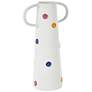 6_White Ceramic Eclectic Vase, 10" x 6" x 16" more views