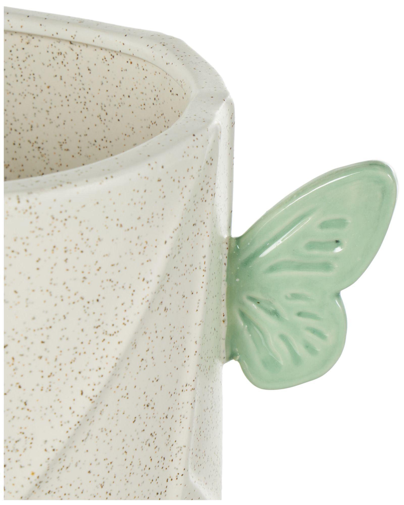 Image 3 White Ceramic Eclectic Vase, 9" x 10" x 16" more views