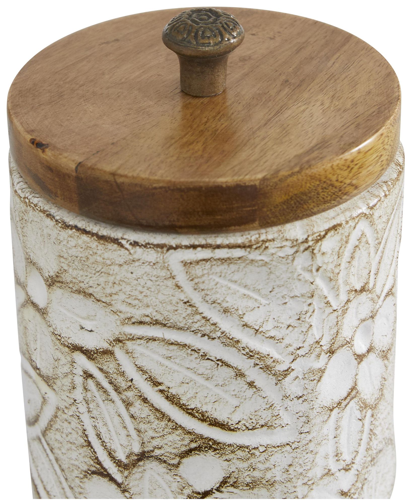 Image 2 White Ceramic Farmhouse Decorative Jars, S/2 9", 11"H more views