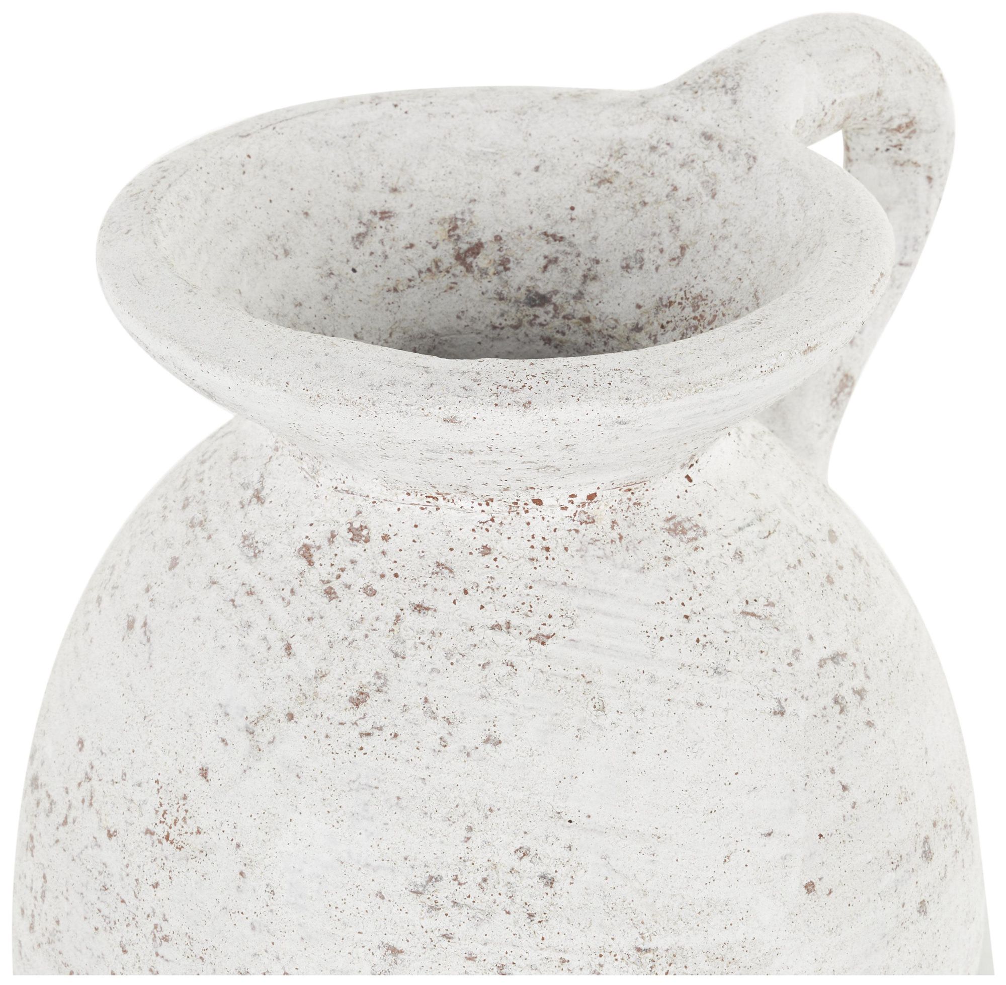 Image 3 White Ceramic Farmhouse Vase, 11" x 9" x 9" more views