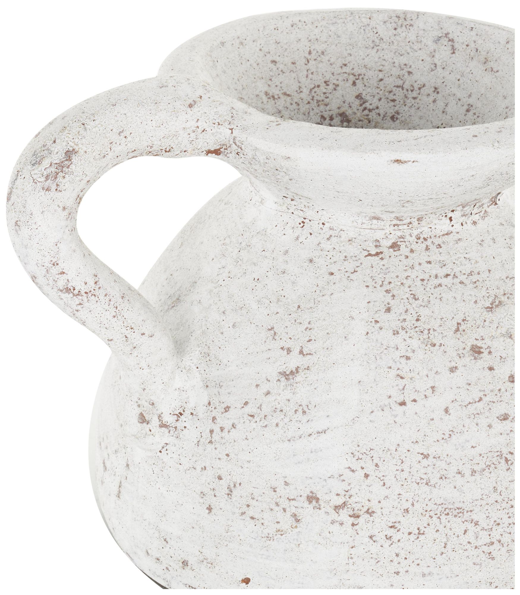 Image 4 White Ceramic Farmhouse Vase, 11" x 9" x 9" more views