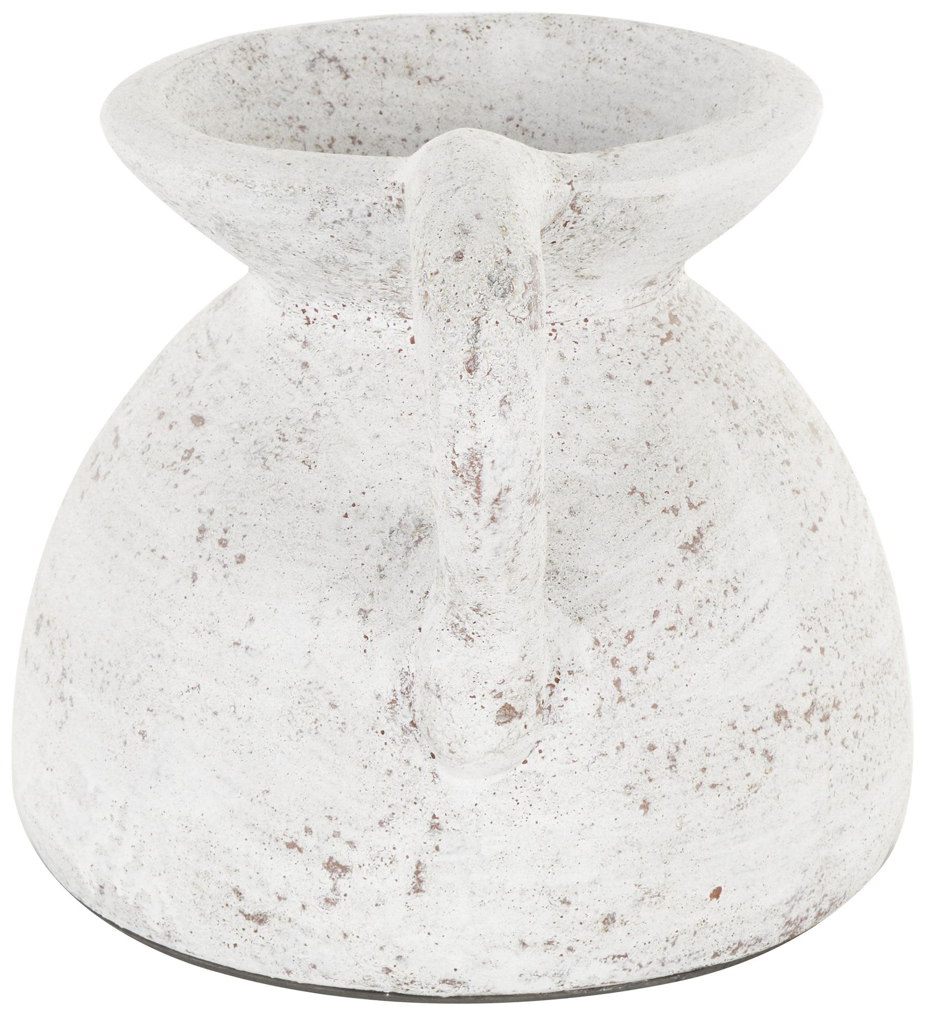 Image 5 White Ceramic Farmhouse Vase, 11" x 9" x 9" more views