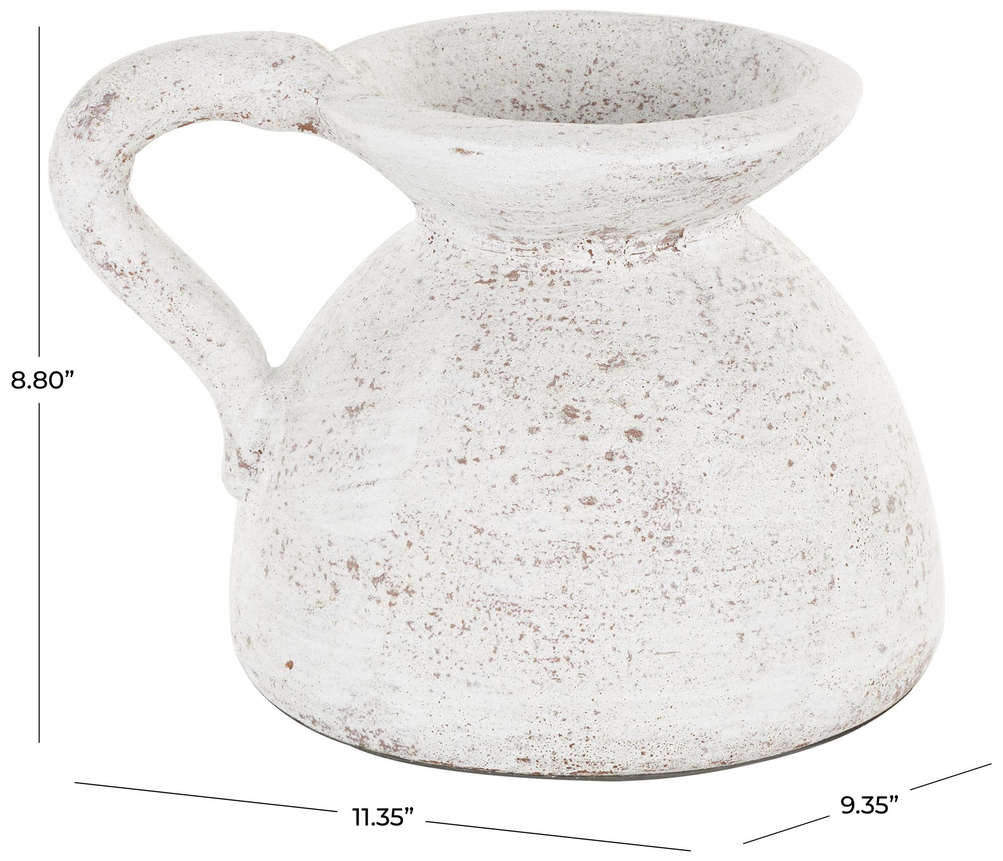 Image 7 White Ceramic Farmhouse Vase, 11" x 9" x 9" more views