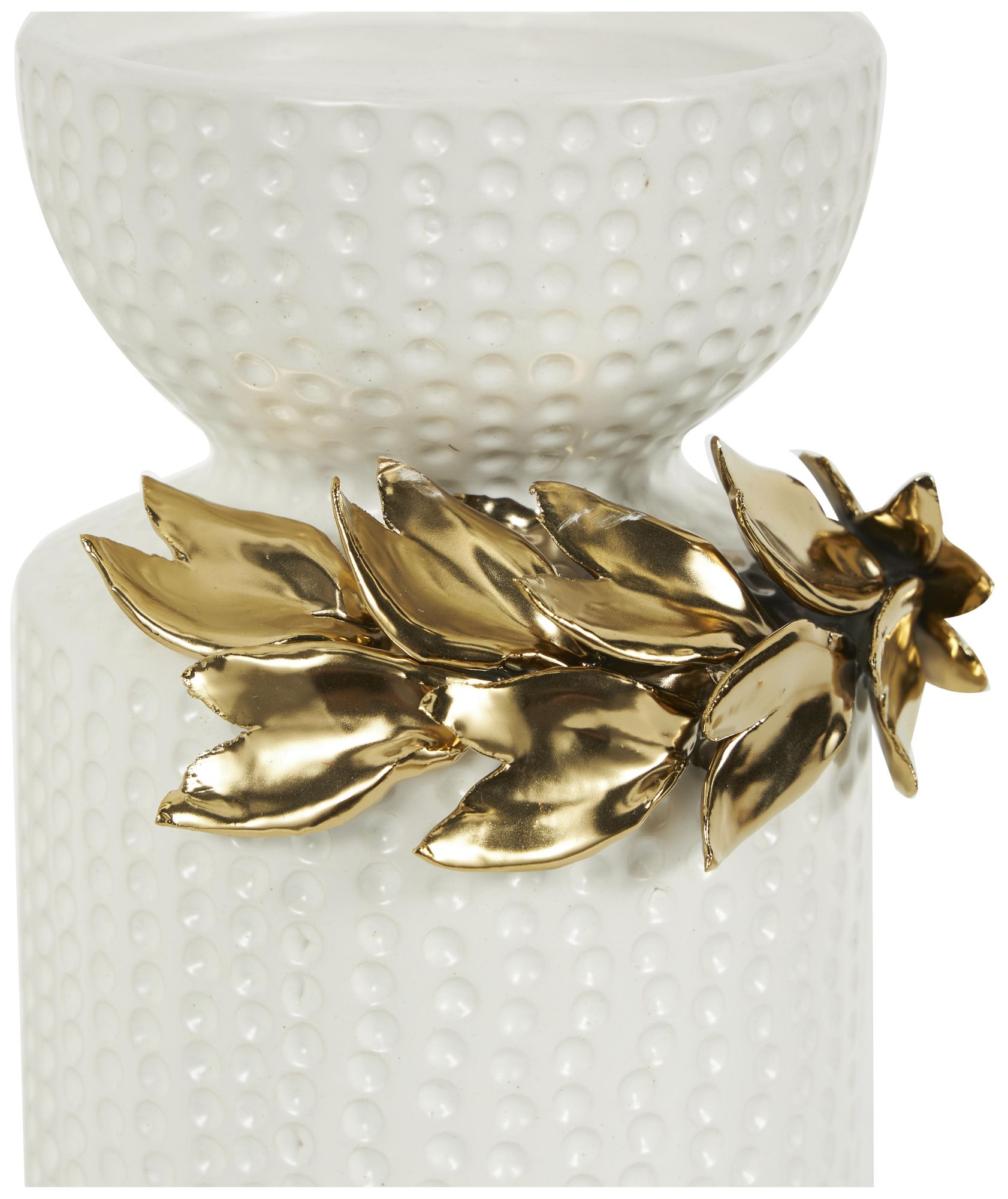 Image 3 White Ceramic Glam Candle Holder, S/2 12", 9"H more views