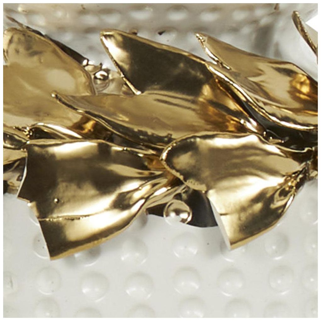 White Ceramic Glam Candle Holder, S/2 12", 9"H