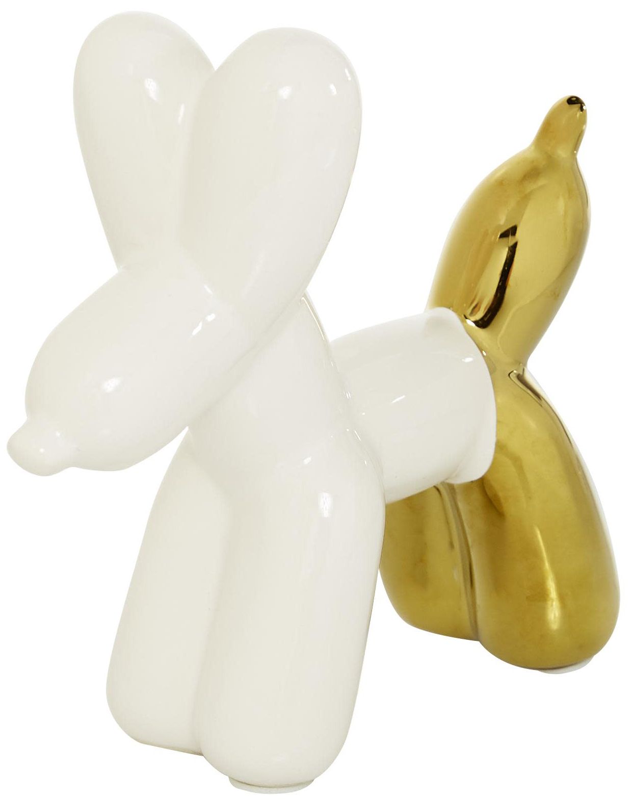 Image 2 White Ceramic Glam Sculpture, 7" x 3" x 7"