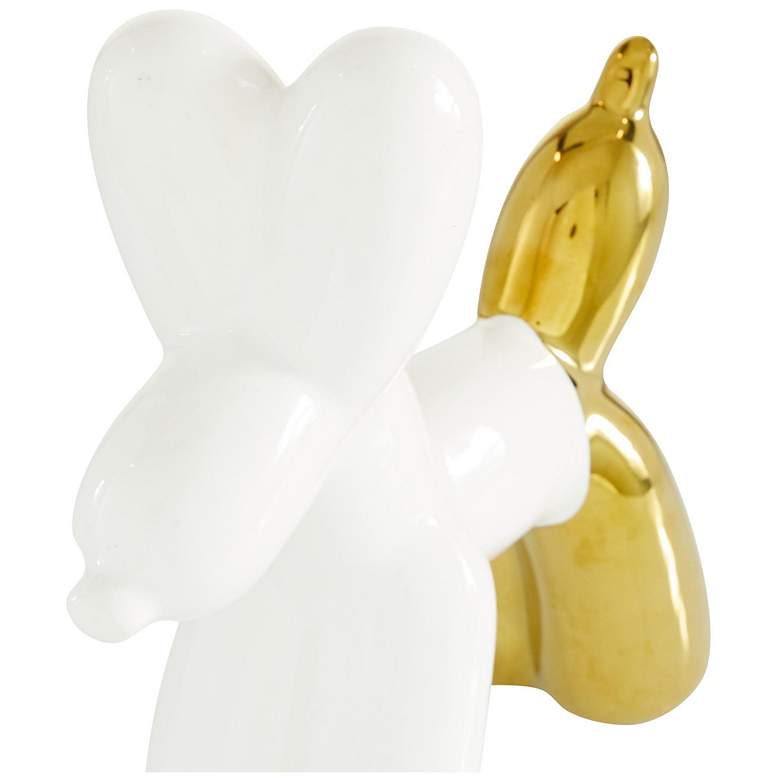 Image 3 White Ceramic Glam Sculpture, 7" x 3" x 7" more views