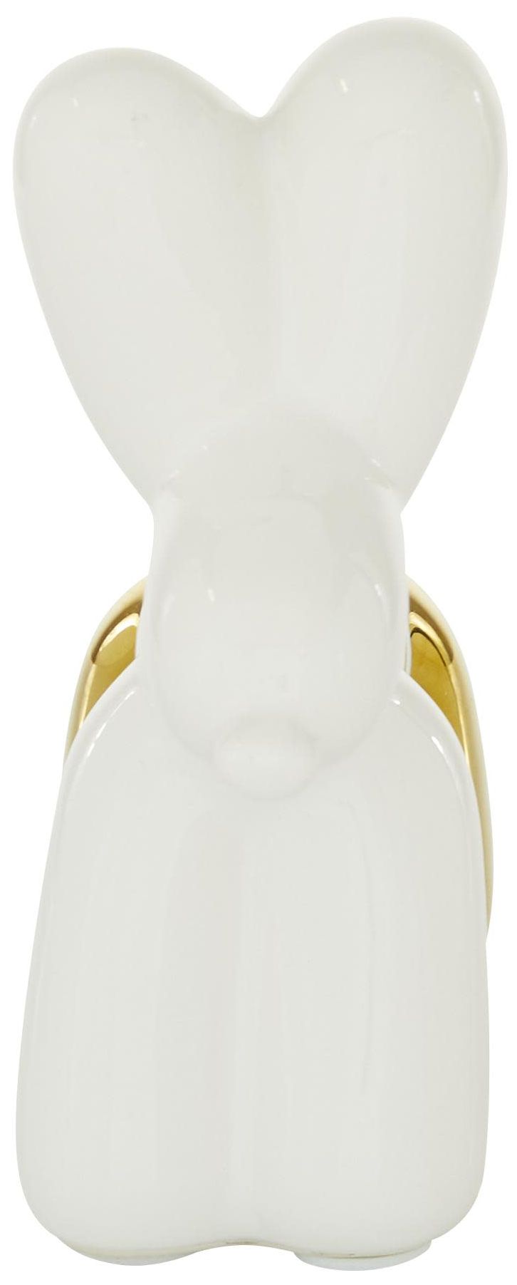 Image 6 White Ceramic Glam Sculpture, 7" x 3" x 7" more views