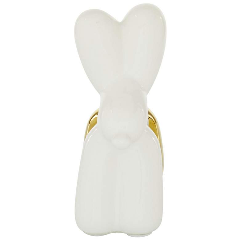 Image 6 White Ceramic Glam Sculpture, 7" x 3" x 7" more views
