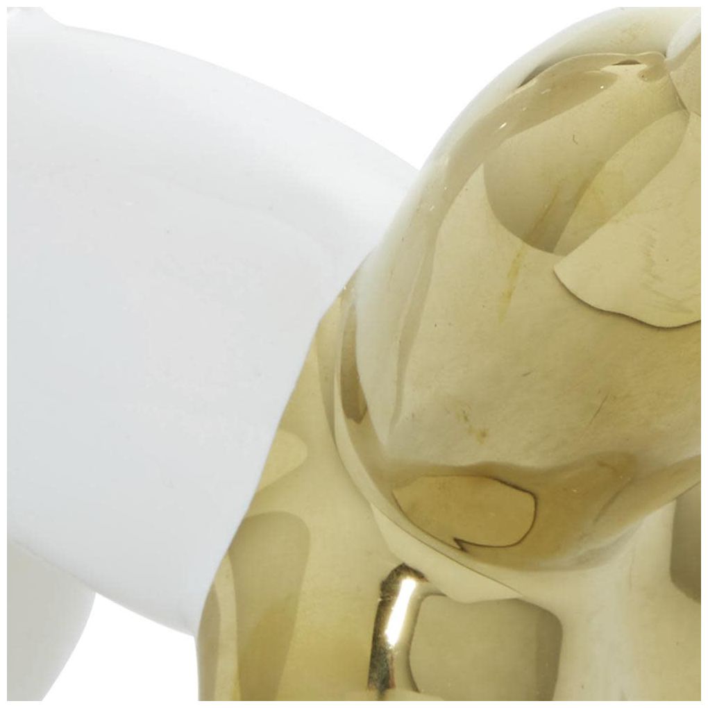 White Ceramic Glam Sculpture, 7" x 3" x 7"