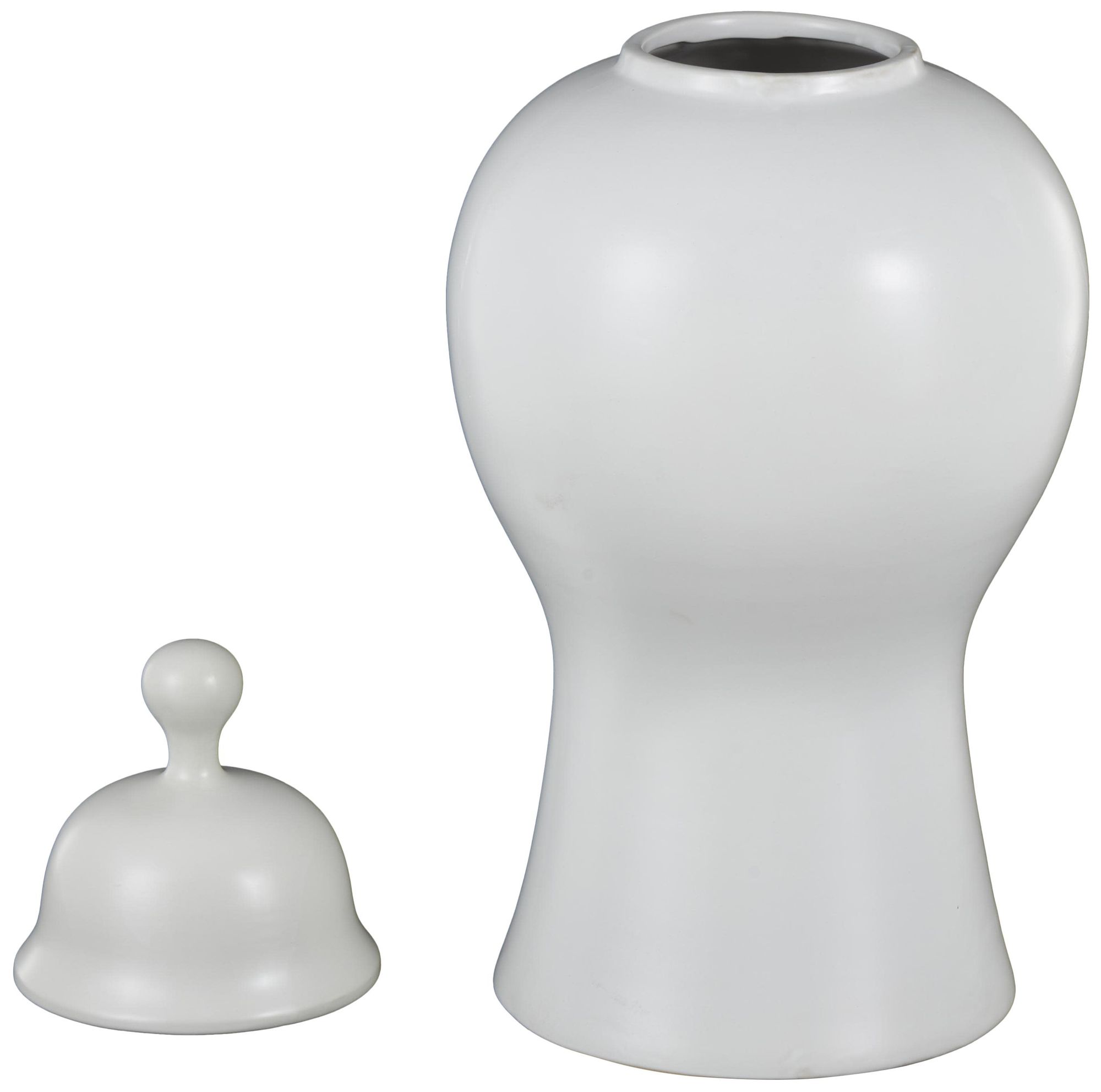 Image 6 White Ceramic Modern Decorative Jars, 12" x 12" x 25" more views