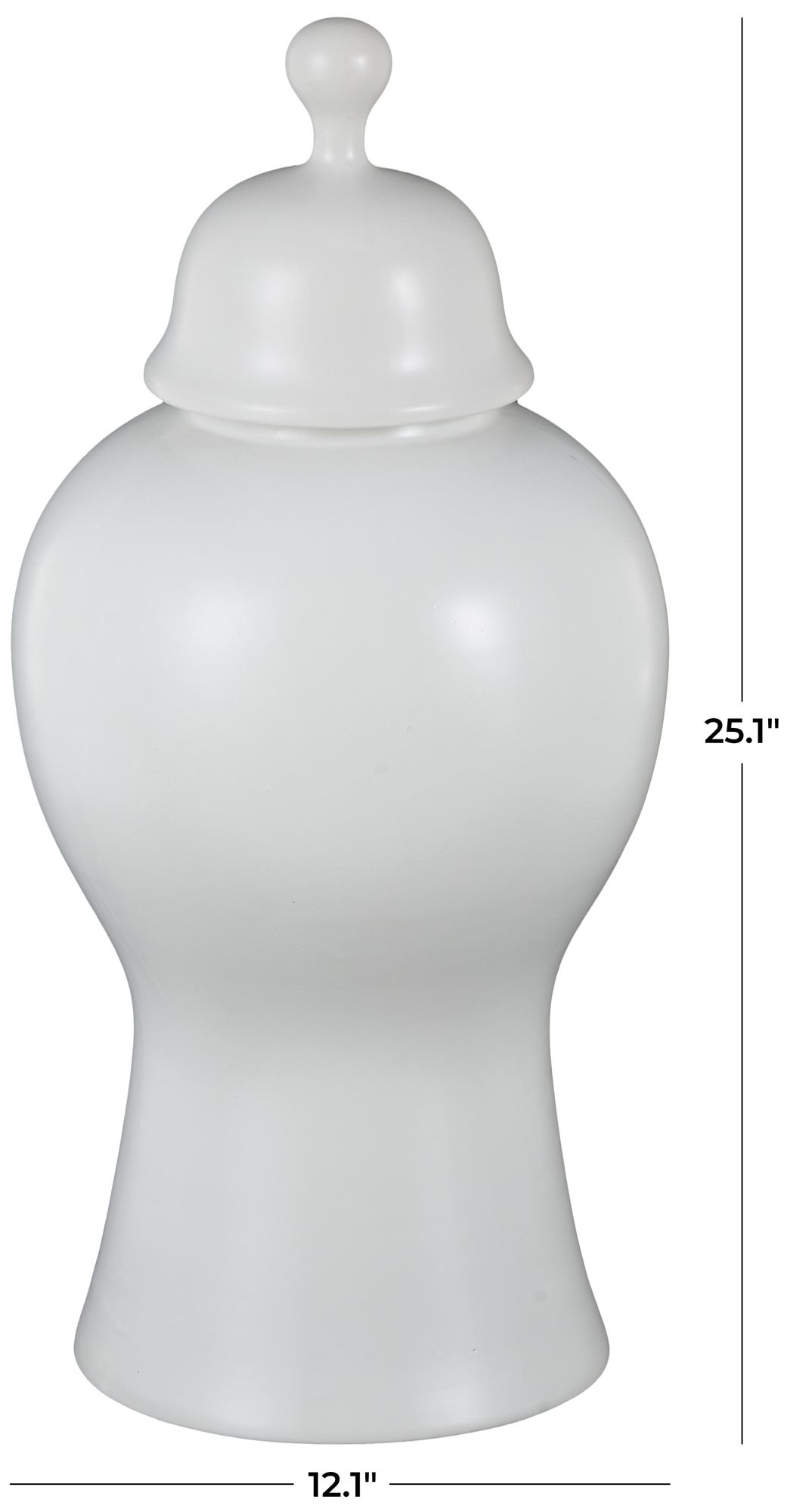 Image 7 White Ceramic Modern Decorative Jars, 12" x 12" x 25" more views