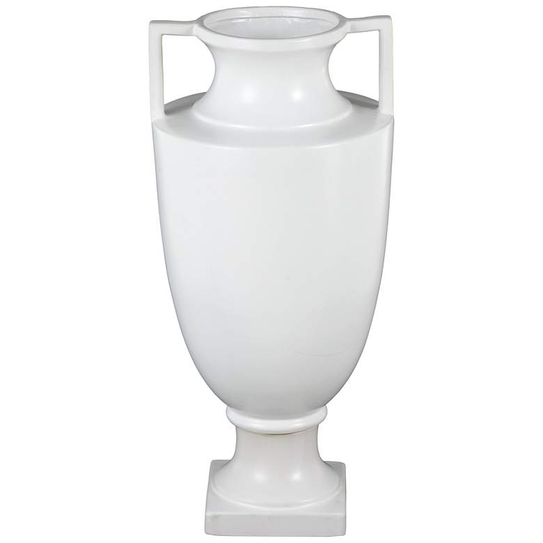 Image 1 White Ceramic Modern Vase, 10" x 10" x 22"