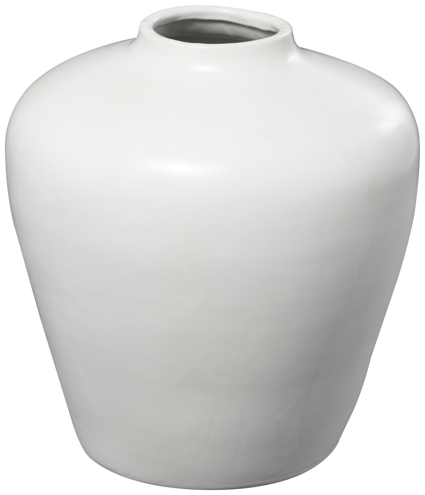 Image 4 White Ceramic Modern Vase, 13" x 13" x 14" more views