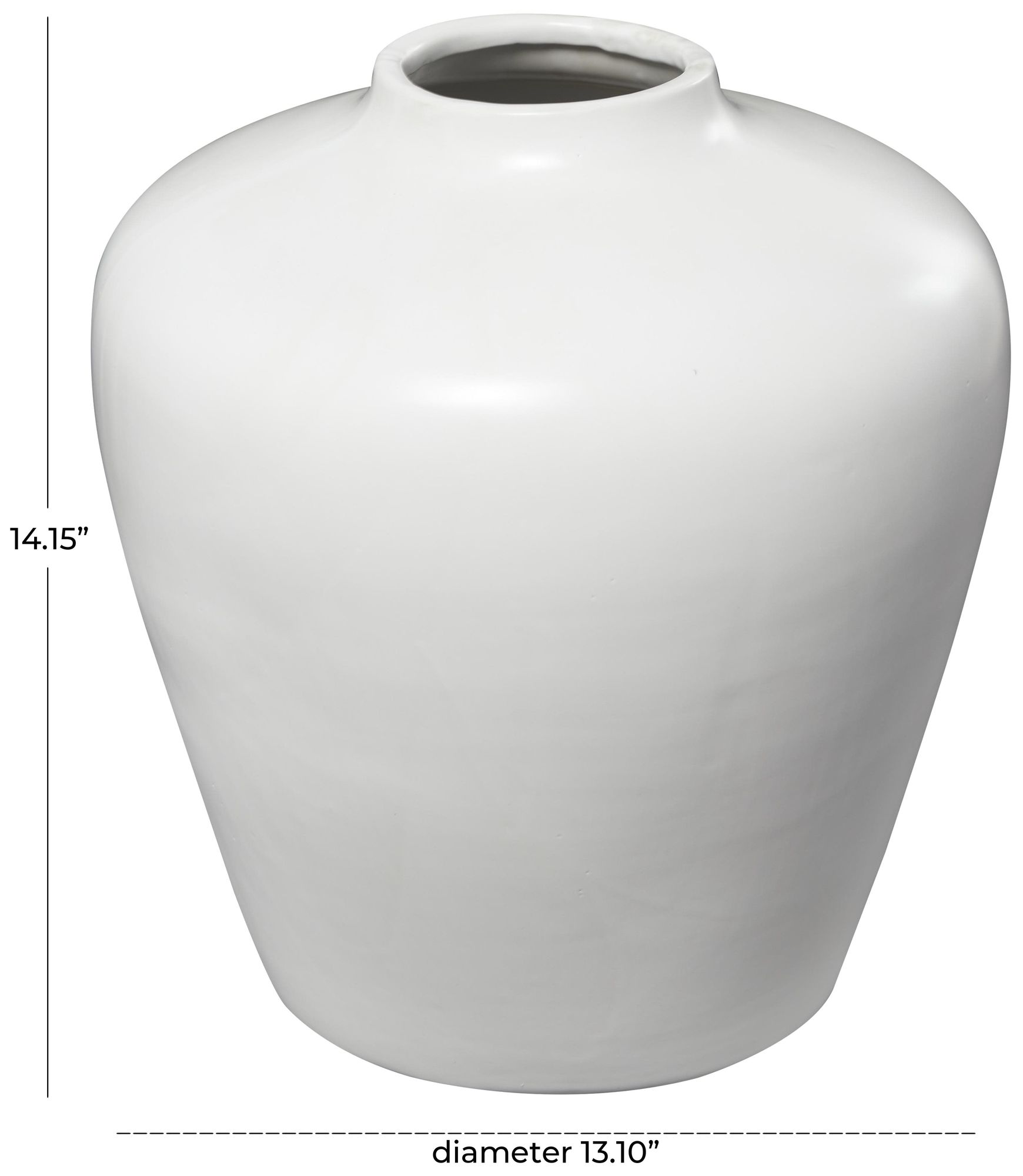 Image 6 White Ceramic Modern Vase, 13" x 13" x 14" more views
