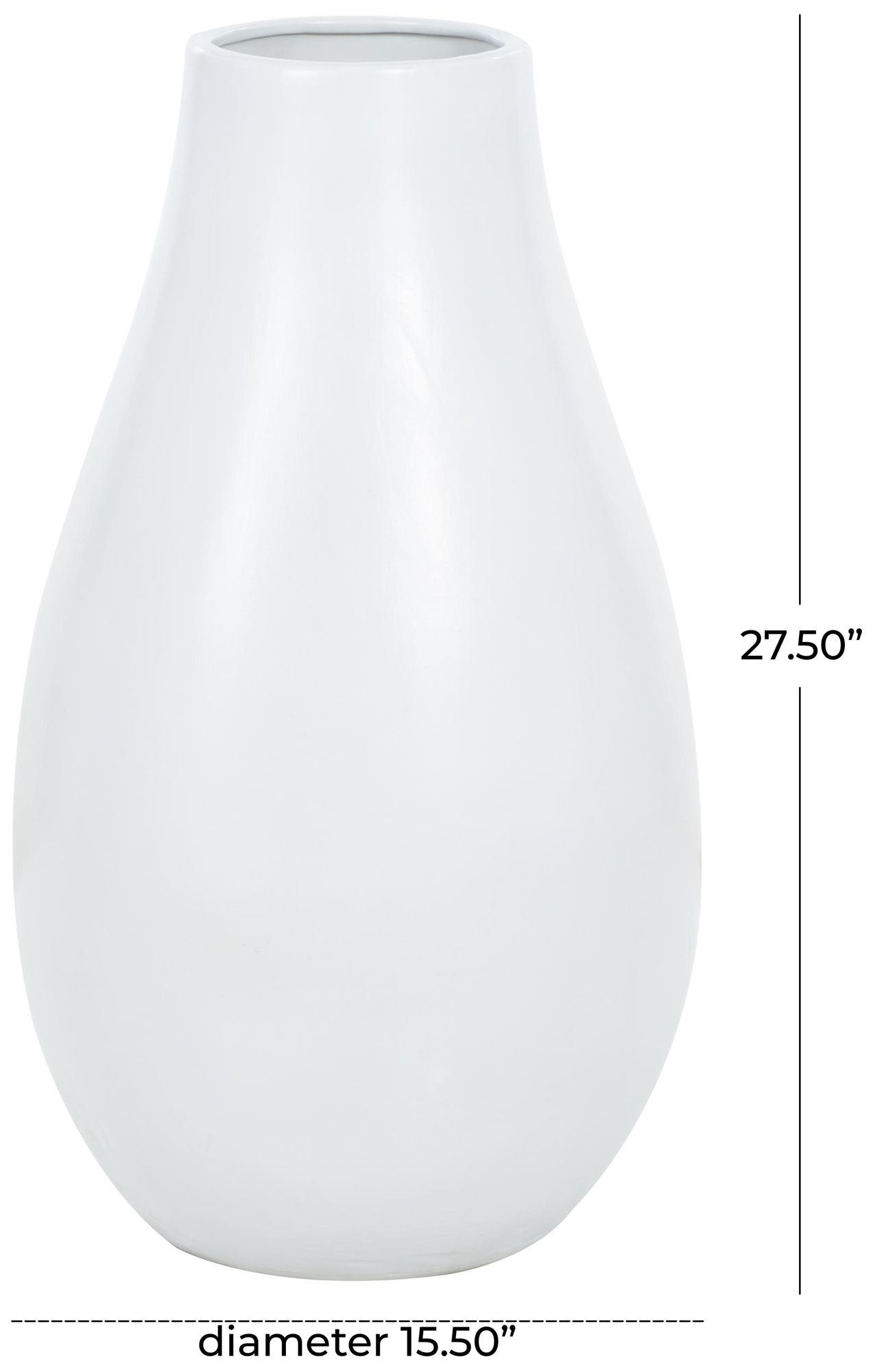 Image 7 White Ceramic Modern Vase, 16" x 16" x 28" more views