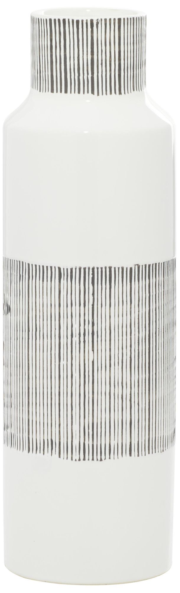 Image 2 White Ceramic Modern Vase, 6" x 6" x 18"