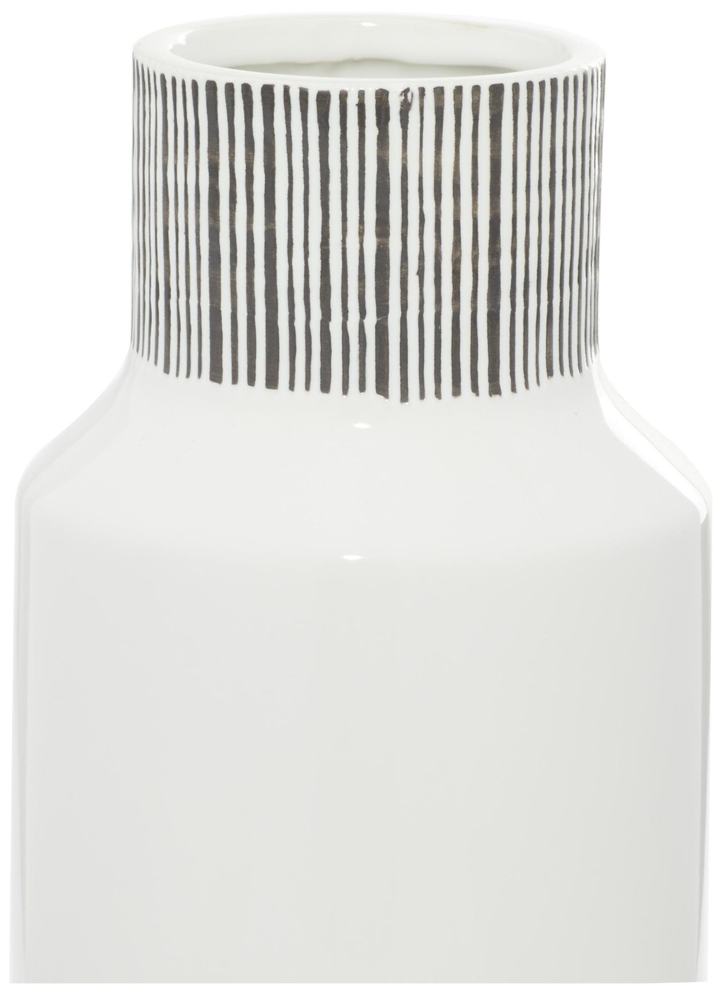 Image 3 White Ceramic Modern Vase, 6" x 6" x 18" more views