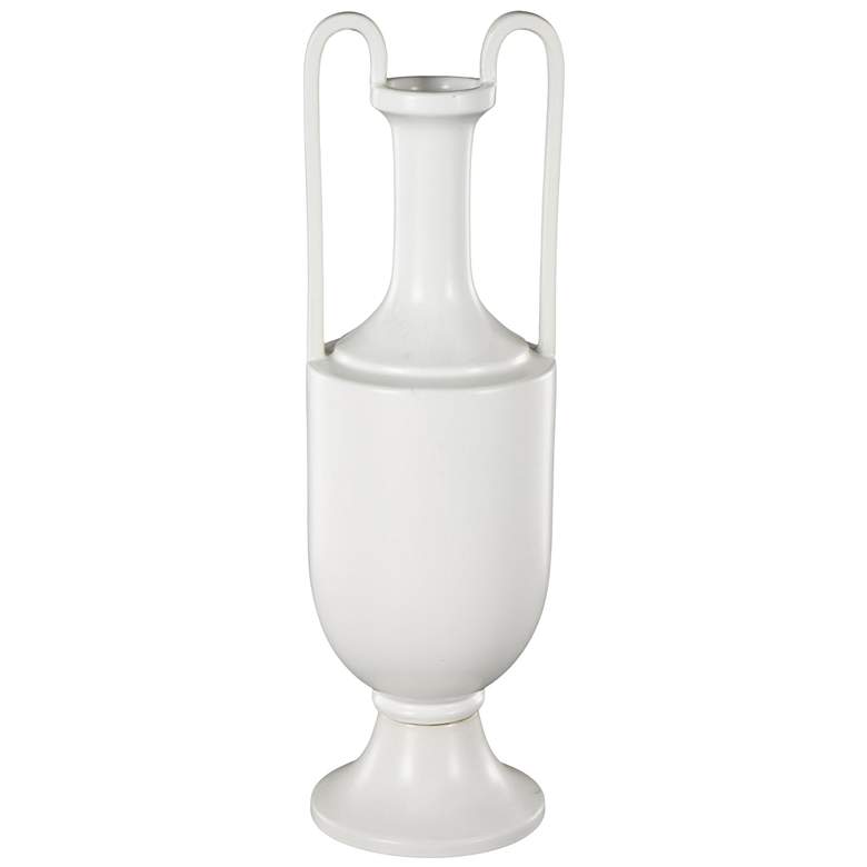 Image 1 White Ceramic Modern Vase, 6" x 6" x 20"