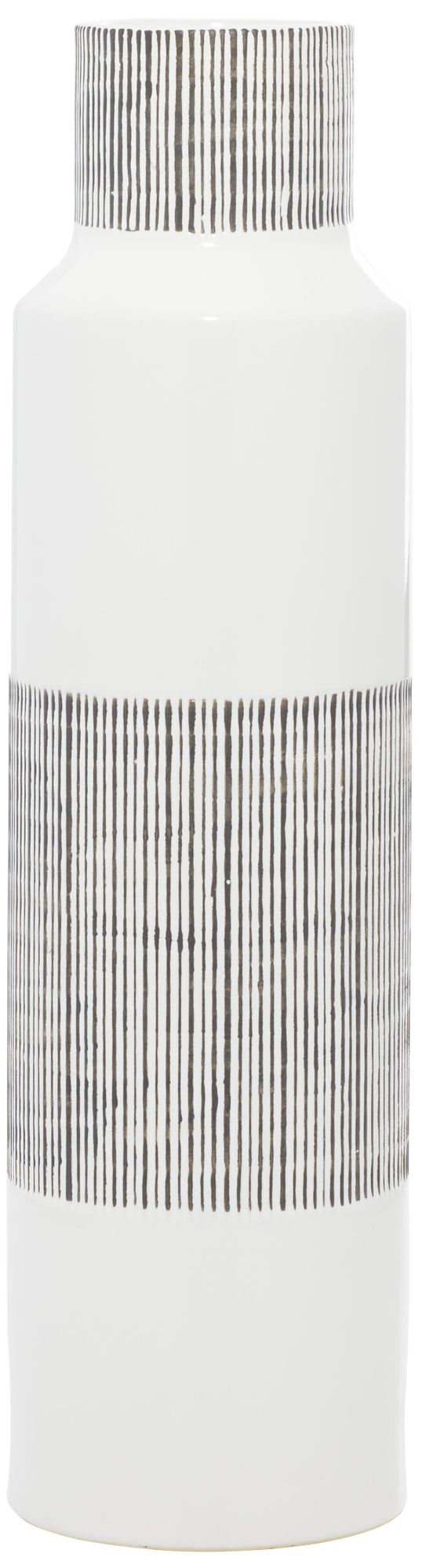 Image 2 White Ceramic Modern Vase, 6" x 6" x 22"