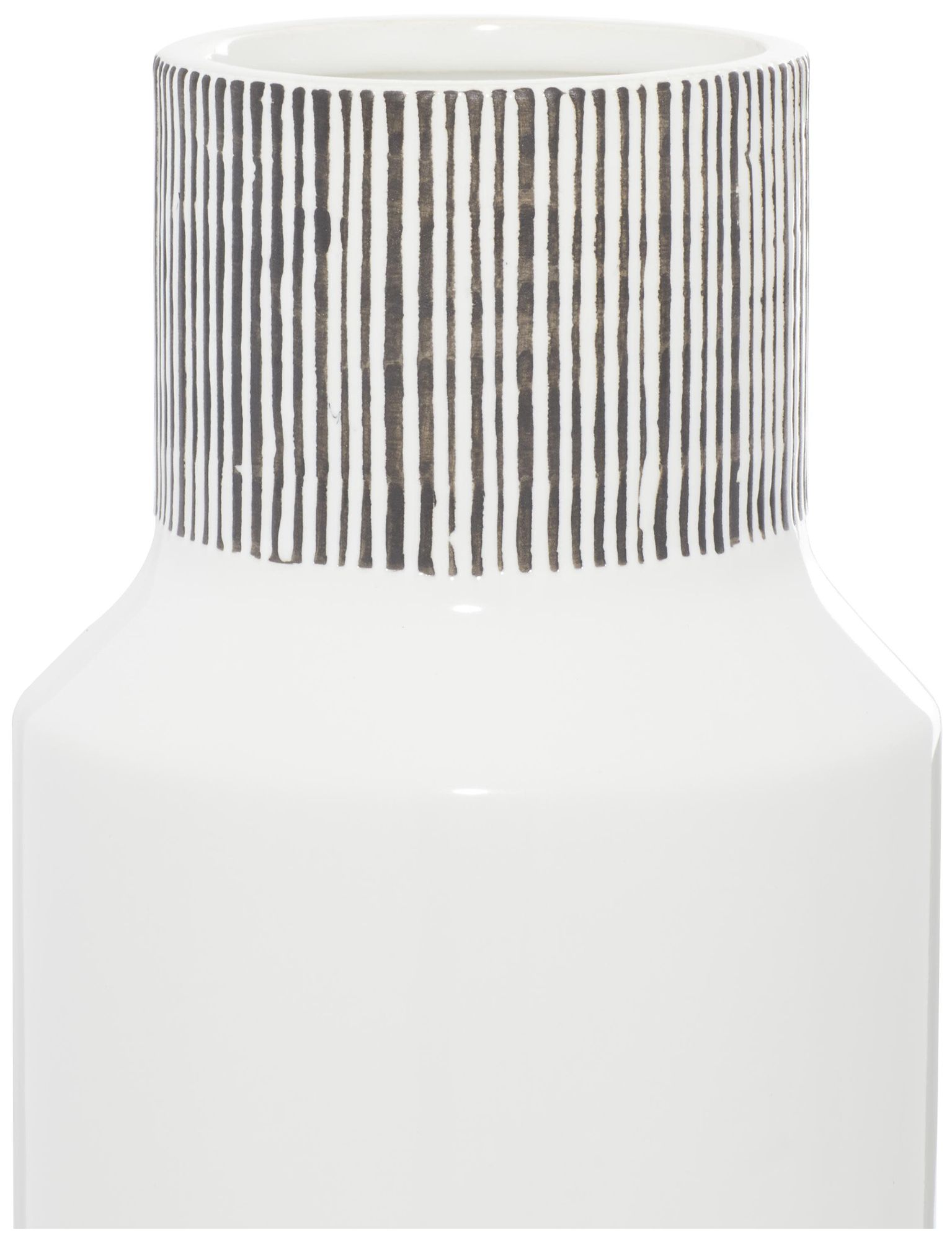 Image 3 White Ceramic Modern Vase, 6" x 6" x 22" more views