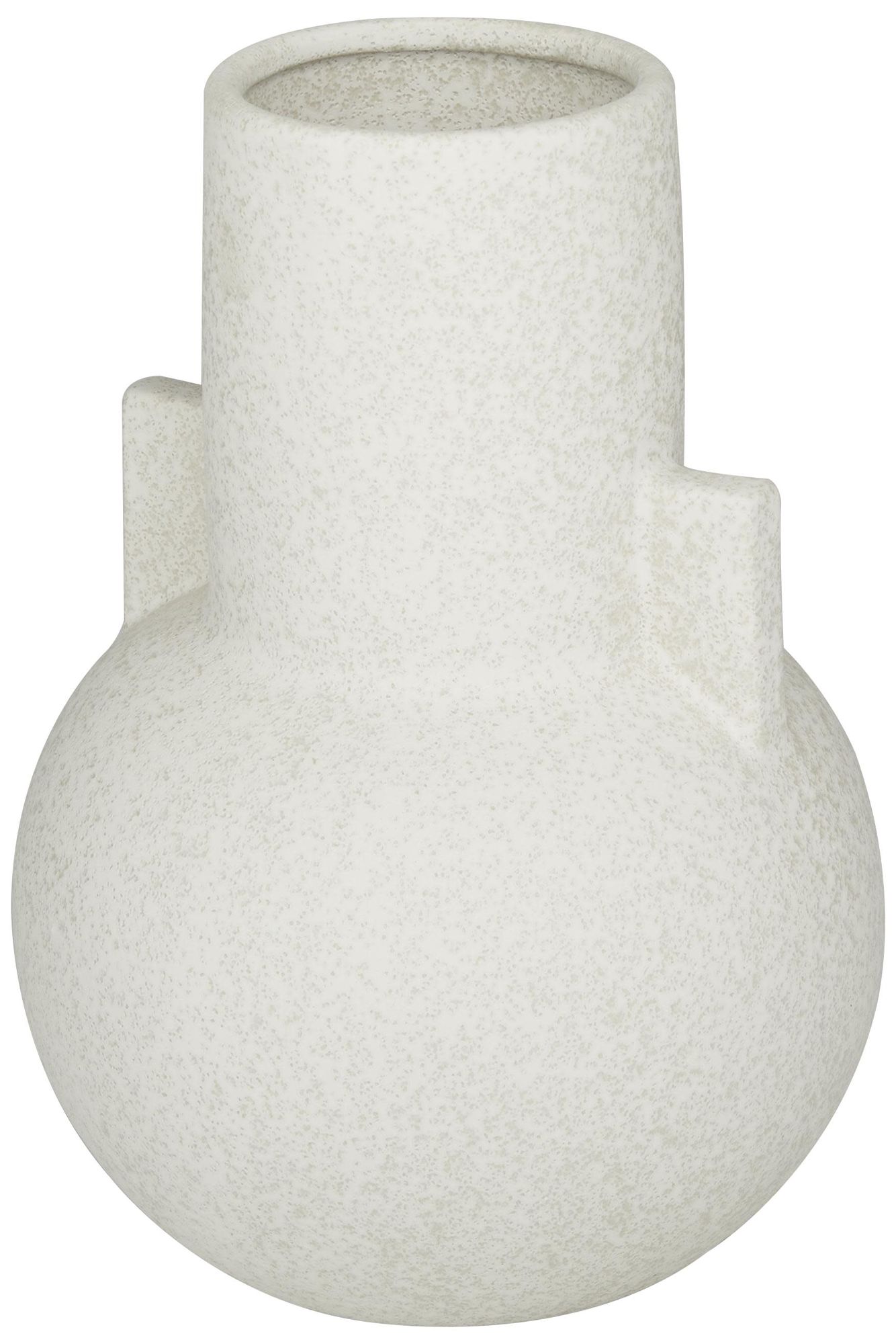Image 2 White Ceramic Modern Vase, 8" x 8" x 11"