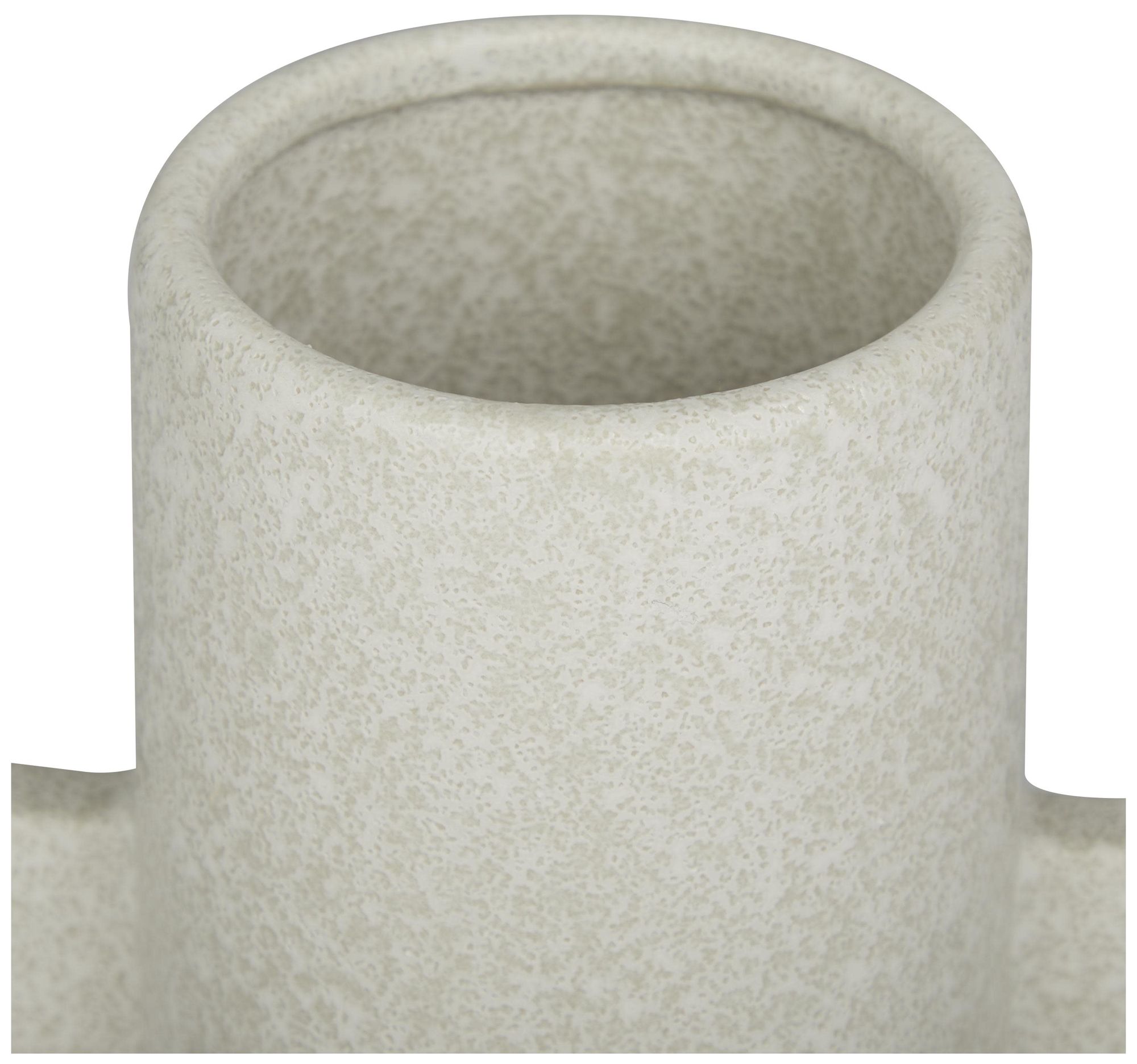 Image 3 White Ceramic Modern Vase, 8" x 8" x 11" more views