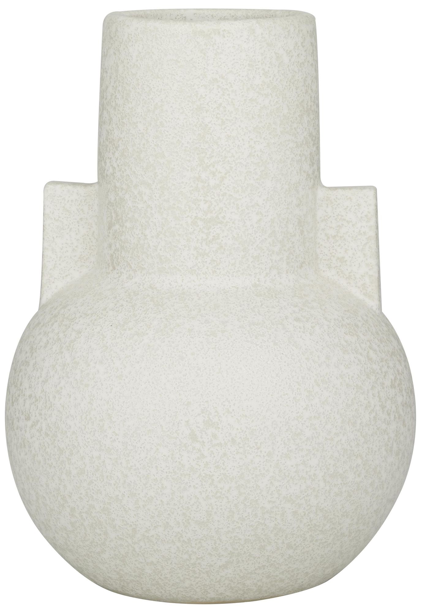 Image 5 White Ceramic Modern Vase, 8" x 8" x 11" more views