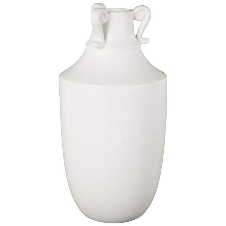 Image 1 White Ceramic Modern Vase, 8" x 8" x 16"