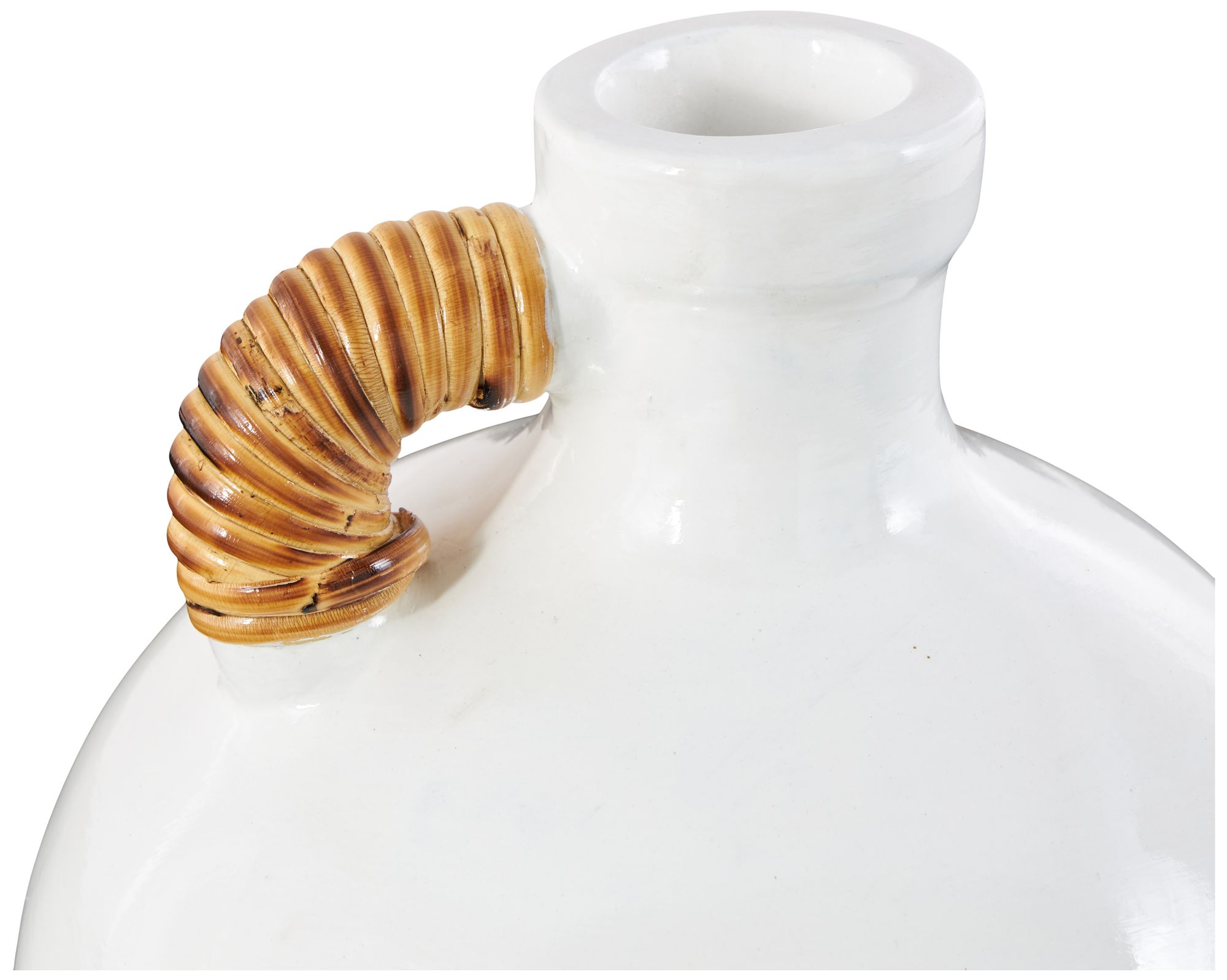 Image 3 White Ceramic Modern Vase, 9" x 9" x 11" more views