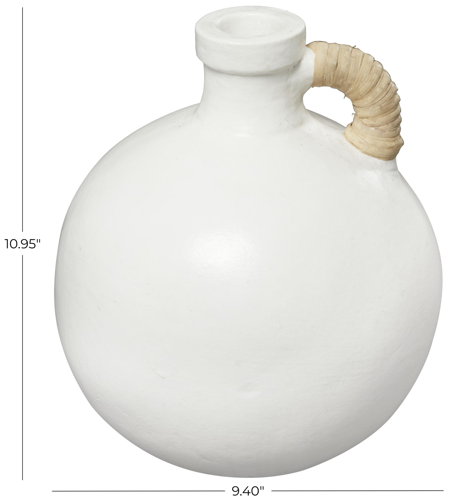 Image 7 White Ceramic Modern Vase, 9" x 9" x 11" more views