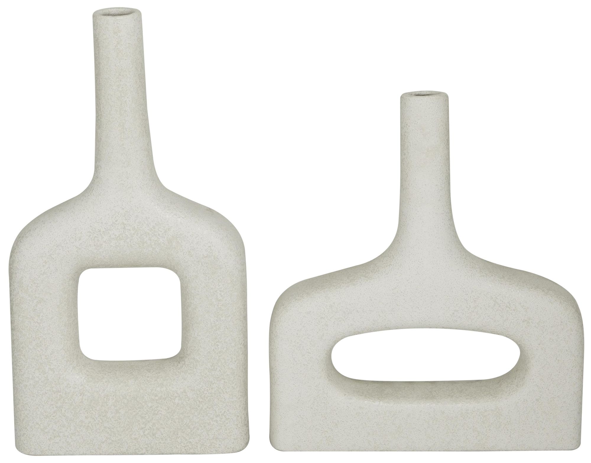 Image 2 White Ceramic Modern Vase, S/2 16", 13"H