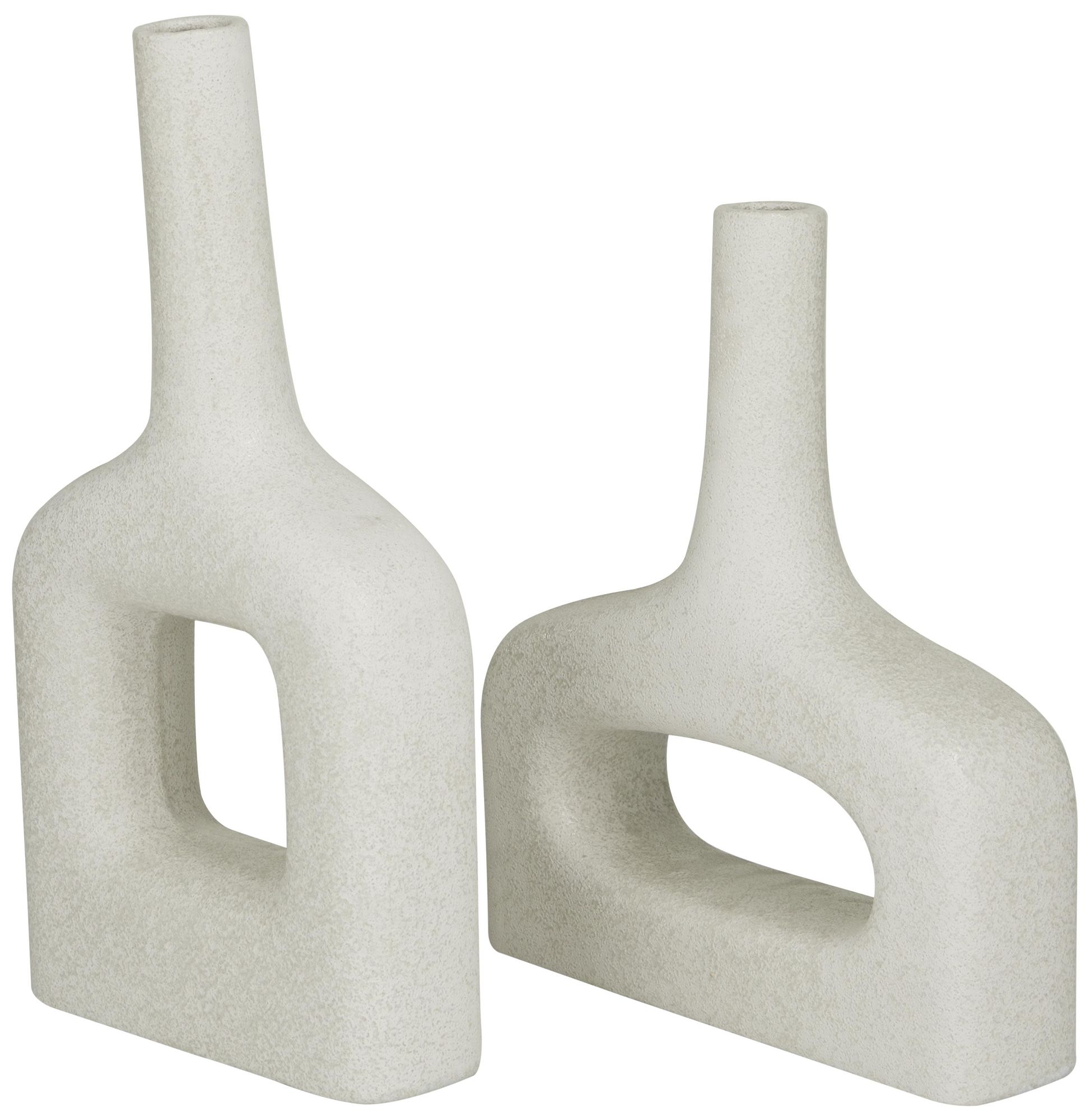 Image 5 White Ceramic Modern Vase, S/2 16", 13"H more views