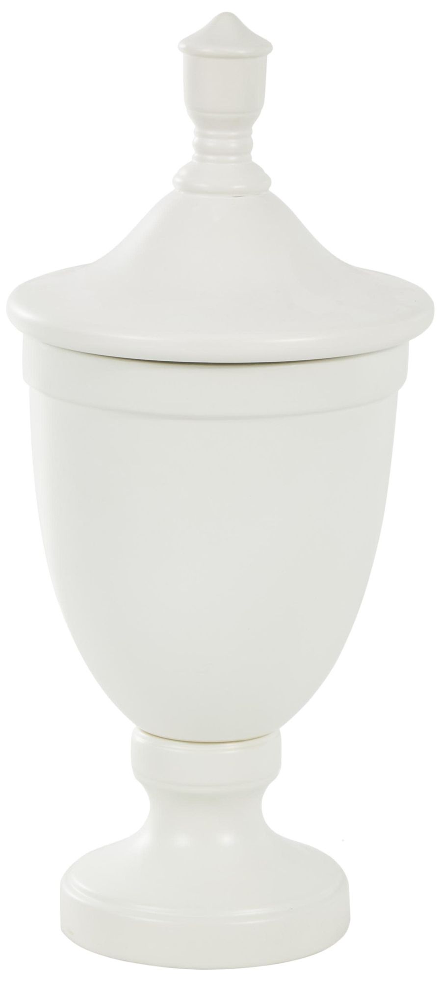 Image 5 White Ceramic Traditional Decorative Jars, 10" x 10" x 22" more views