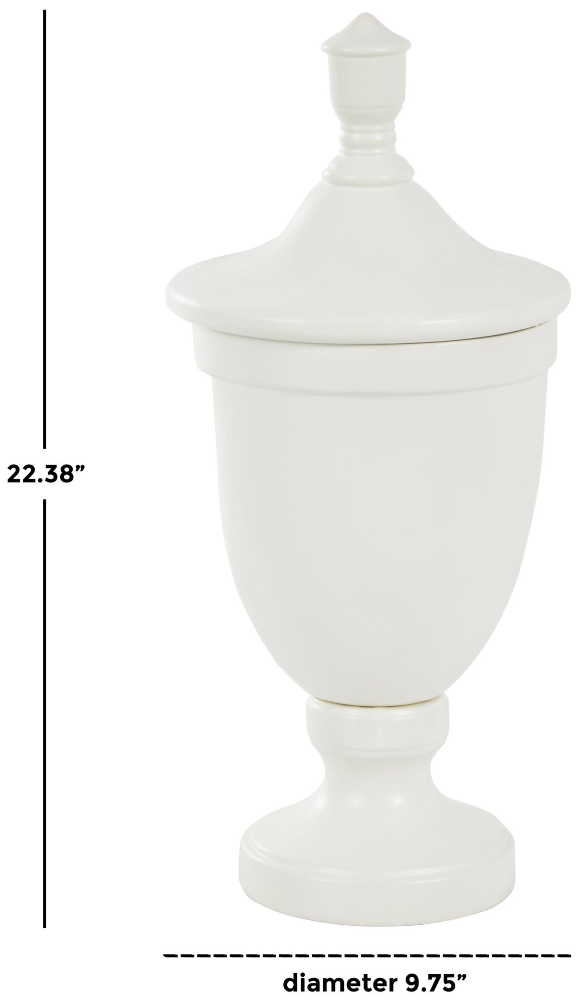 Image 7 White Ceramic Traditional Decorative Jars, 10" x 10" x 22" more views