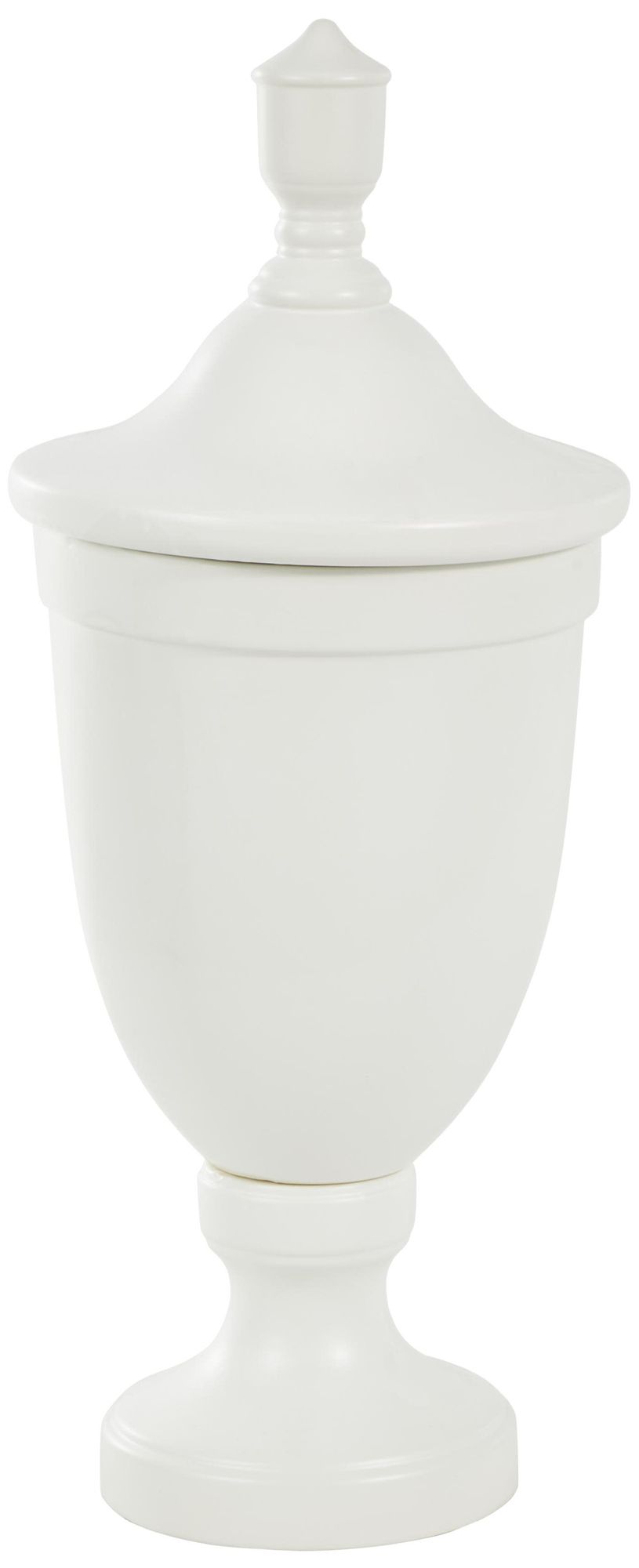 Image 5 White Ceramic Traditional Decorative Jars, 11" x 11" x 28" more views