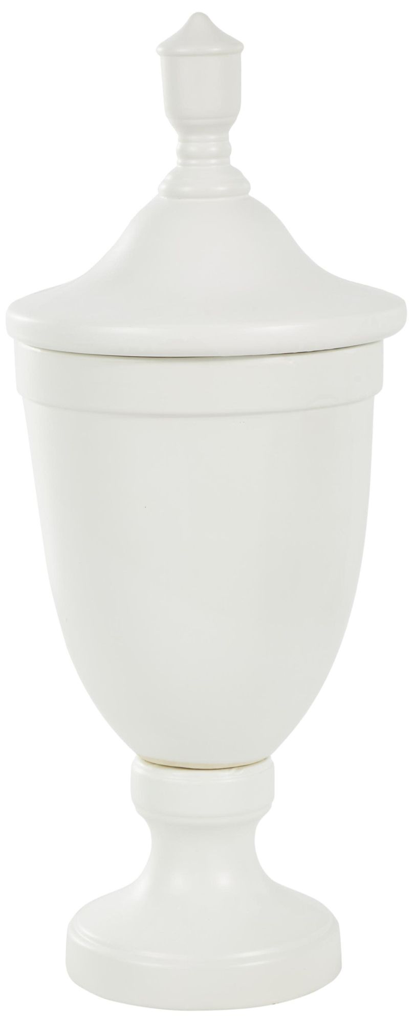 Image 6 White Ceramic Traditional Decorative Jars, 11" x 11" x 28" more views