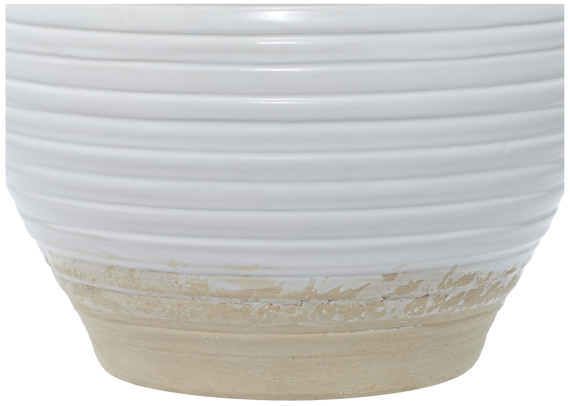 Image 2 White Ceramic Vintage Planter, 9" x 8" x 10" more views