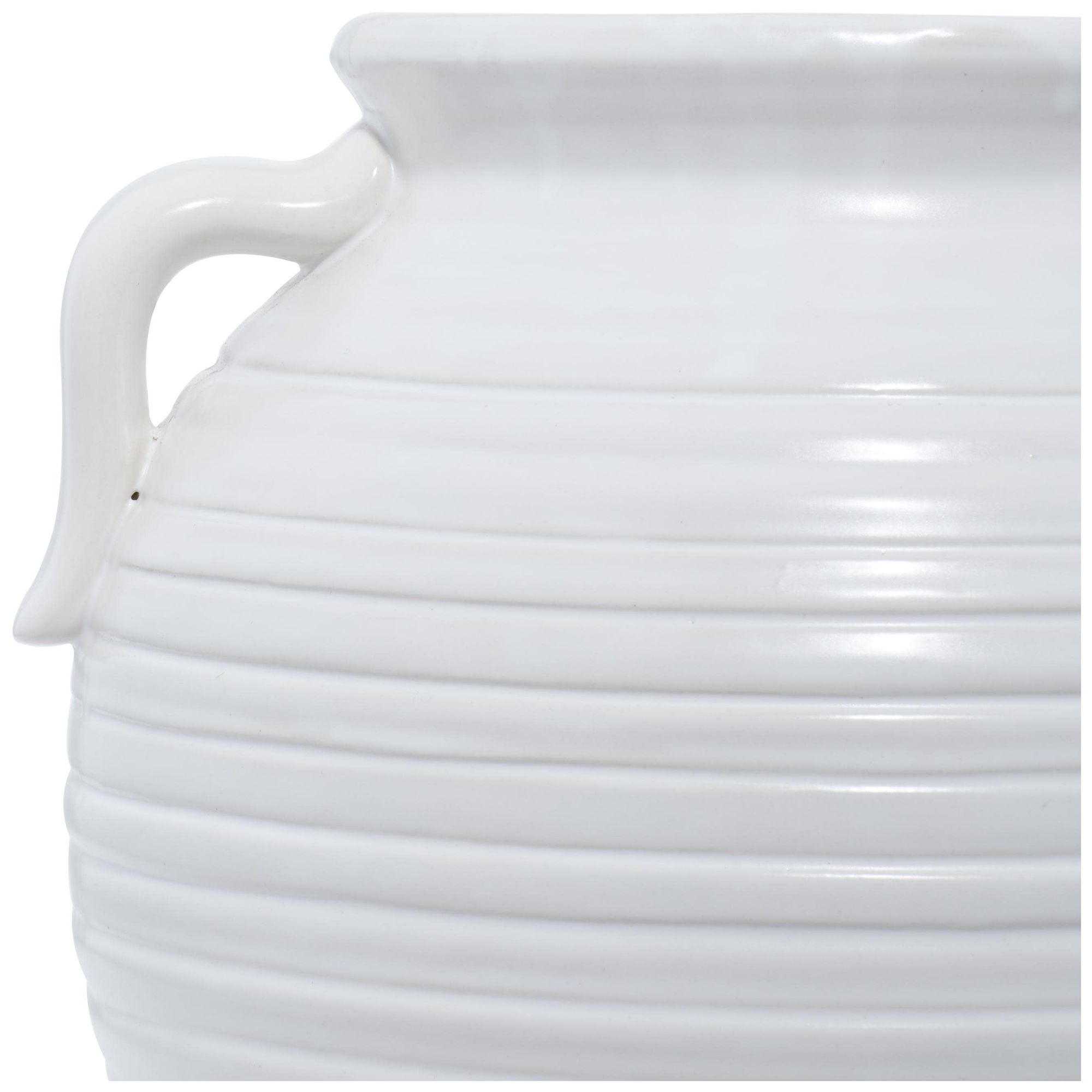 Image 3 White Ceramic Vintage Planter, 9" x 8" x 10" more views