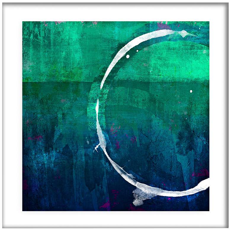 Image 1 White Circles II 21 1/2 inch Square Framed Giclee Wall Art