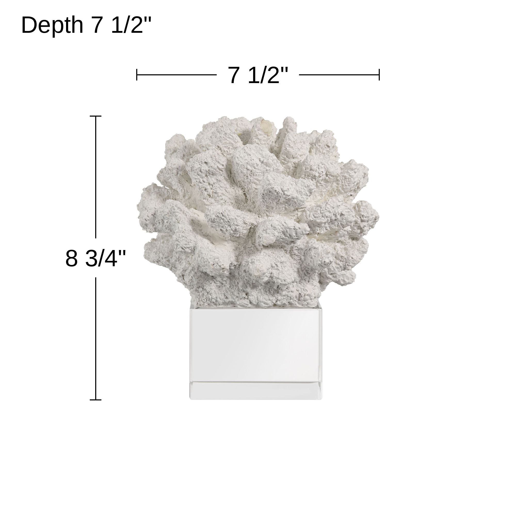 Image 5 White Coral Statuette 8 3/4" High x 7 1/2" Wide on Crystal Block more views
