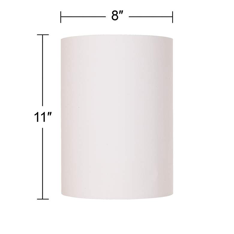 Image 5 White Cotton Small Drum Cylinder Shade 8x8x11 (Spider) more views
