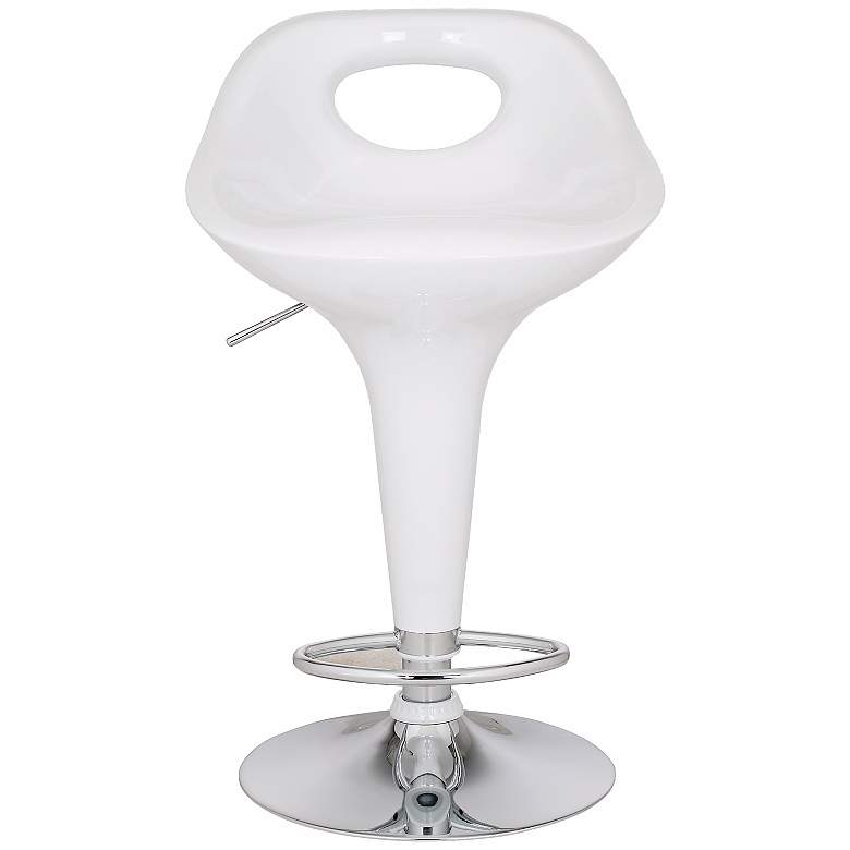 Image 1 White Cut-Out Back Adjustable Bar or Counter Stool