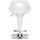 White Cut-Out Back Adjustable Bar or Counter Stool