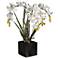 White Cymbid Orchid 24" High Faux Floral Arrangement