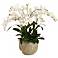 White Cymbidium Orchid 30" High Faux Floral Arrangement