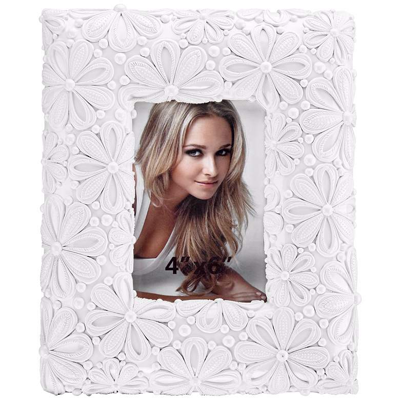 Image 1 White Daisy 4x6 Floral Picture Frame